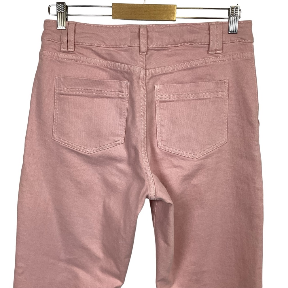 Sezane Paris Hi Rise Cropped Slim Straight Pink Jeans - Picture 4 of 10